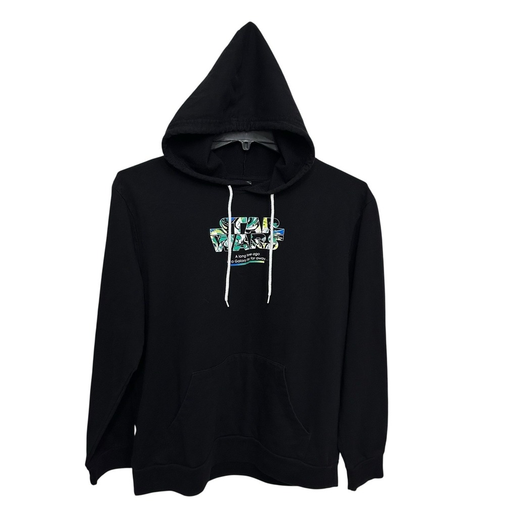 Star Wars Episode IV A New Hope‎ Opening Crawl Black Hoodie Sweatshirt Men's L